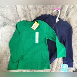 Circo Blue Fleece Hoodie In 3T and Cherokee Long Sleeve Green Tee In 4T